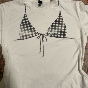 Black Checkered Bikini Print